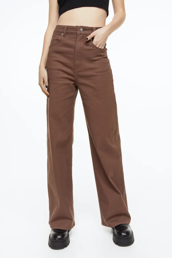 Wide twill trousers - Image 2